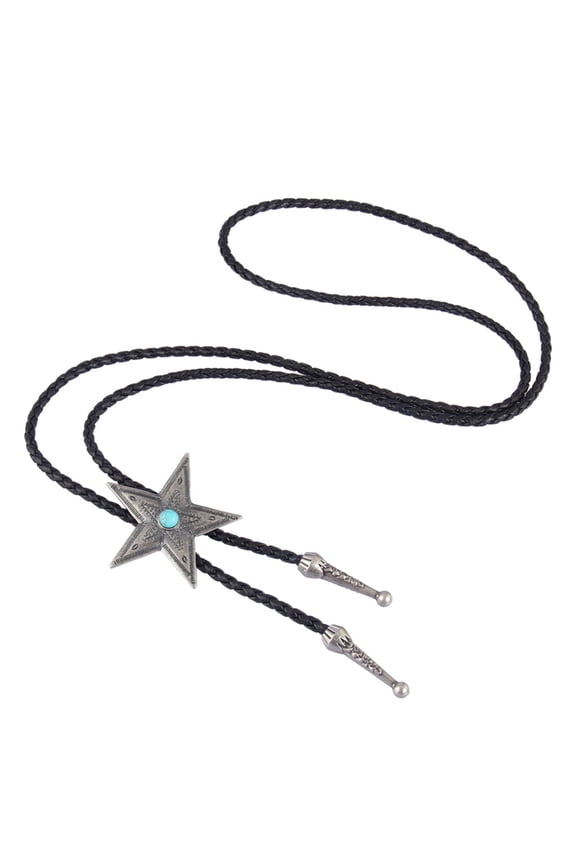 Boho Woven Chain Necklace Vintage Star Buckle Choker Necklace Adjustable