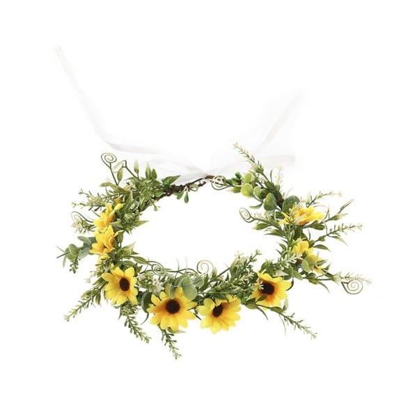 SIEYIO Bride Flower Crown For Wedding Flower Headbands Women Daisy Garlands Crown