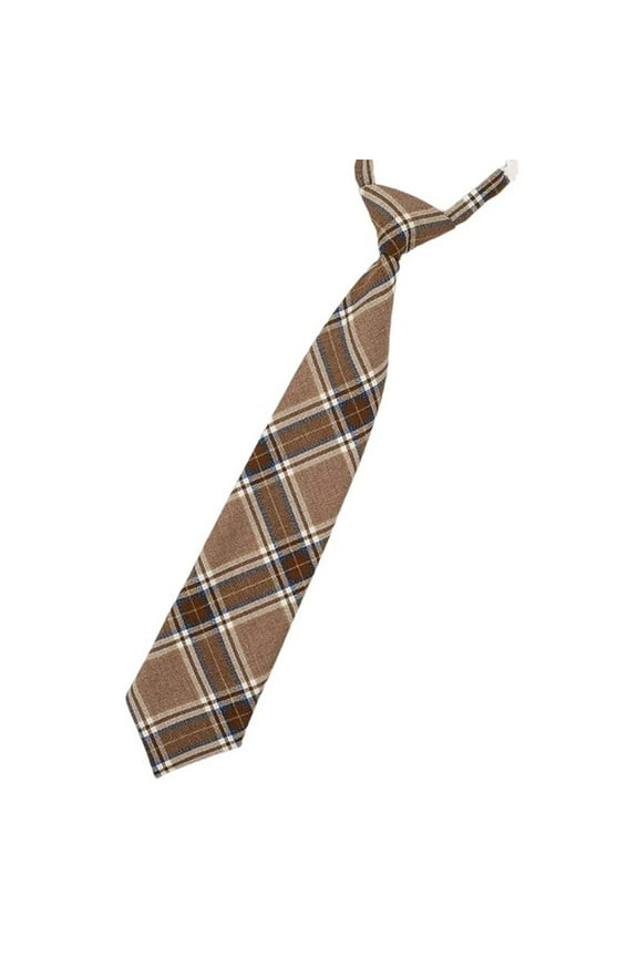 Brown Checkered Striped Neck Tie Pre-Tied Bowtie for Japanese JK School Uniform