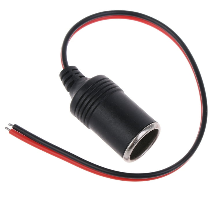 on a cigarette lighter which is positive and negative SIEYIO Car Power Cigarette Lighter Female Socket Cable Red Positive Black  Negative