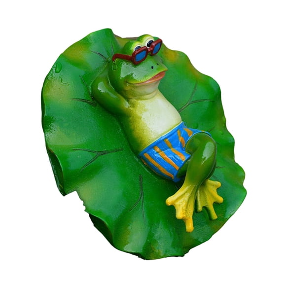 SIEYIO Cartoon Pond Decorations Creative Floating Leaf Frogs Shape Ornaments for Pool