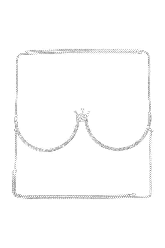 Chest Bracket Bra Chain Body Jewelry Bikini Crystal Body Chain Rhinestone Bra Underwear Chain Alloy Material for Women