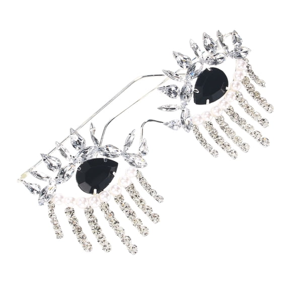 SIEYIO Chic Eyeglass Frame for Women Personalized Frameless Makeup Ball Charm Accessory