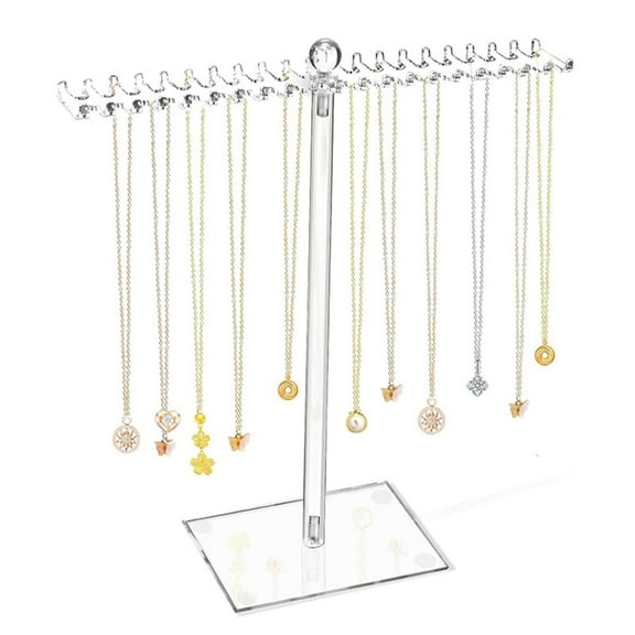 SIEYIO Clear Acrylic Necklace Bracelet Holder Hanging Chain and Bangles Organizers Display Stand for Jewelry Storage Solution