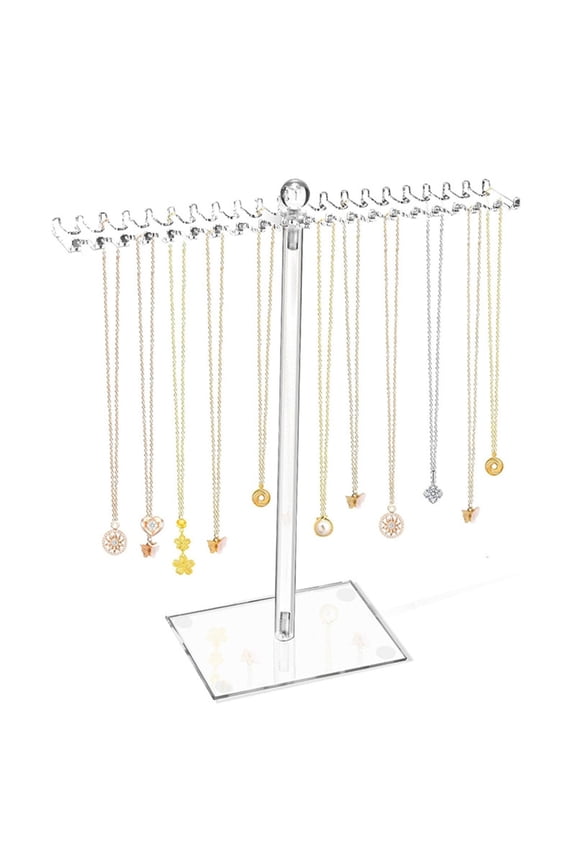 SIEYIO Clear Acrylic Necklace Bracelet Holder Hanging Chain and Bangles Organizers Display Stand for Jewelry Storage Solution