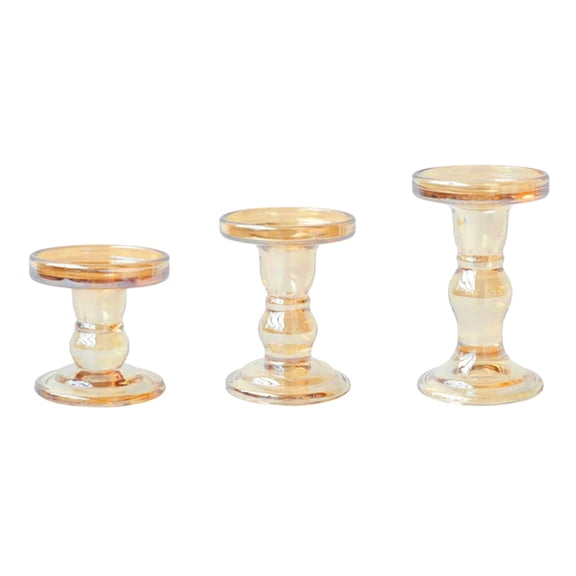 SIEYIO Clear Quality Glass Candlestick,Roman Styles Candle Holders for Event Decors
