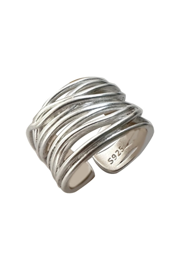 SIEYIO Contemporary Twisted Copper Rings Unique Interlock Style Rings Elegant Rings for Modern Fashion Enthusiasts