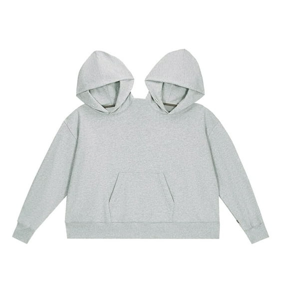 SIEYIO Couple Casual Long Sleeve Sweatshirt Autumn Winter Loose Two Person Pullover Tops with Pockets Streetwear