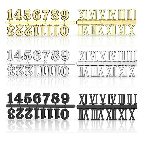 SIEYIO Creative Clock Numbers Set for Home Decors Metal Arabic Roman Numerals Kits