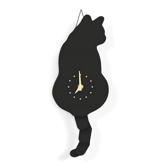 Cat Clock Swinging Tail