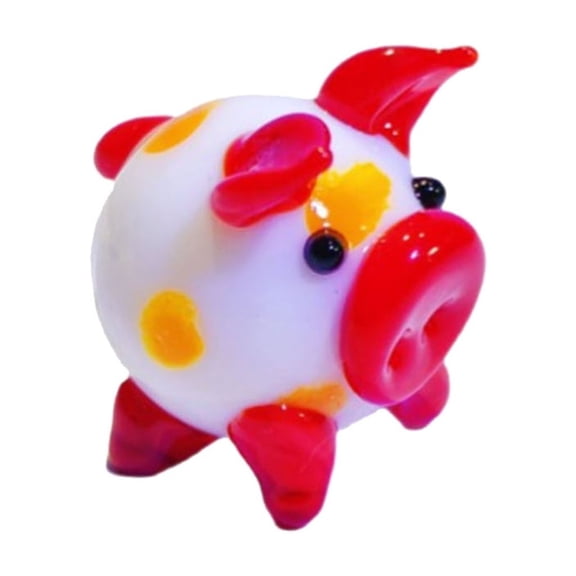 SIEYIO Crystal Glass Pig Miniature Ornament Handcrafted Colorful Statue for Adults Art Collections and Kids Room Decors