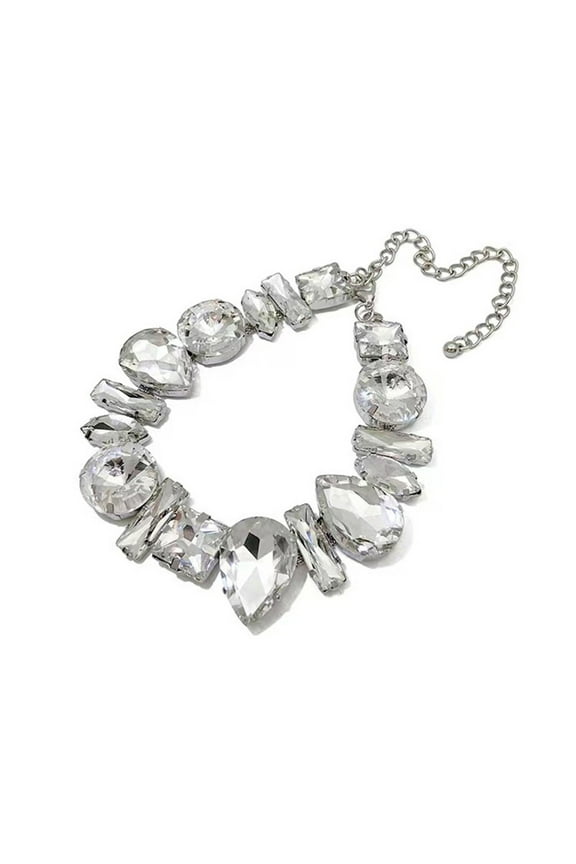 Crystal Rhinestone-Statement Necklace Vintage Chunky Chain Choker Collar Necklace Fashion Jewelry Necklaces for Women