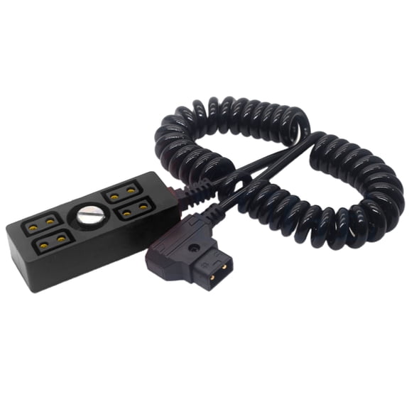 SIEYIO D-tap Splitter Cable D-tap Male to 4 Port Dtap Female Coiled Power Adapter Line