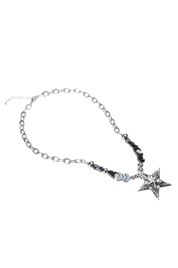 Romantic Necklace Star Pendant Bead Necklace Y2K Jewelry Fashion Chunky Chain