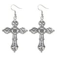 thumbnail image 1 of SIEYIO Dangle Drop Earring European American Baroque Cross Ear Hooks Religious Christian Goth Punk Jewelry, 1 of 8