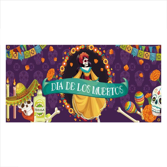 SIEYIO Day of The Dead Mexican Festivals Flag Photography Backdrop for Banner Backgroun