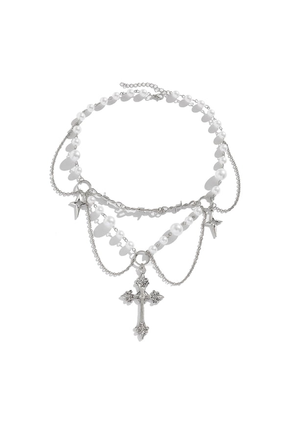 Delicate Strawberry Butterfly Heart Pendant Necklace Sweet Layer Imitation Pearl Choker Clavicle Chain Jewelry Gift