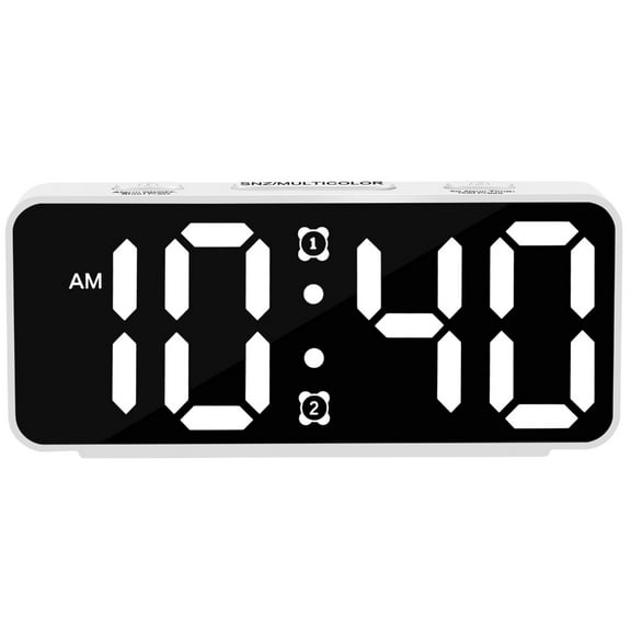 SIEYIO Digital Bedsides Alarm Clock With 12/24 Hour Format Color Display Double Alarms