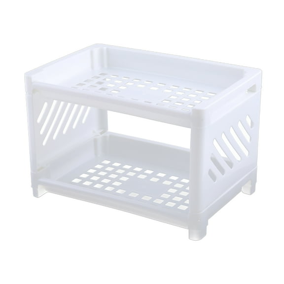 SIEYIO Double Layer Hollow Shelf Plastic Cosmetics Desktop Finishing Bathroom Accessories Organizer Storage Rack 2 Tier Shelf