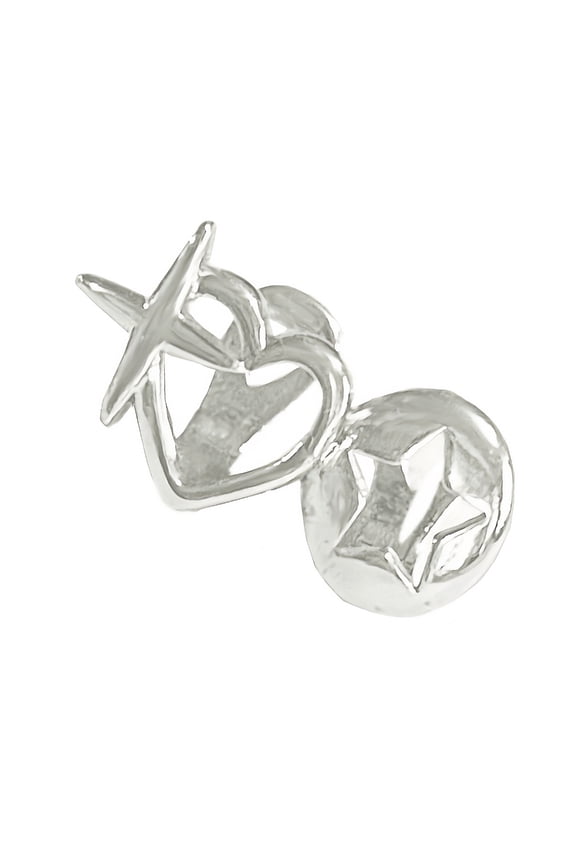 Double Love Stars Tooth Grills Vintage Silver Gold Hollow Heart Teeth Caps Charm