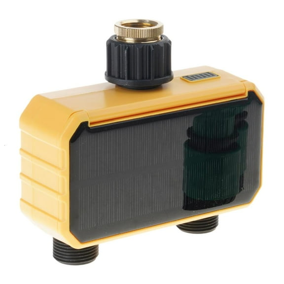 SIEYIO Double Zone Garden Water Timer Valves Solar Charged with Intelligent Programming