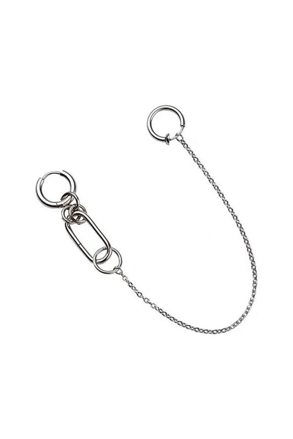 SIEYIO Earrings Lip Chain Nose Chain One-piece Lip Ring Fake Piercing Body Jewelry