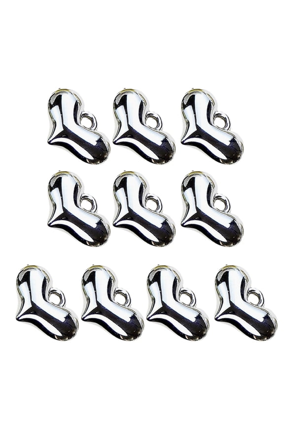 Electroplated Heart Shaped Pendants Durable Acrylic ABS Pendants for DIY Projects Jewelry Making Supplies Components