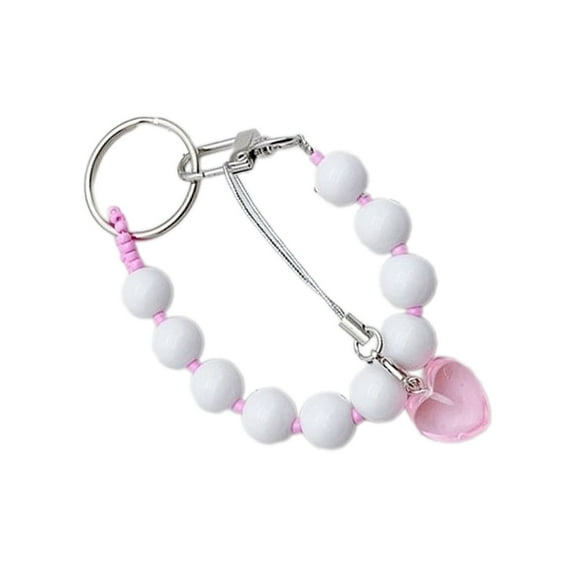 SIEYIO Elegant Acrylic Beaded Ornament Phone Charm Bag Pendant Keychain for Women Girls