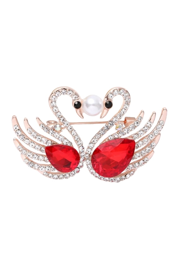 Elegant Small Swan Brooches with Rhinestones Unique Swan Pin Unisex Pins