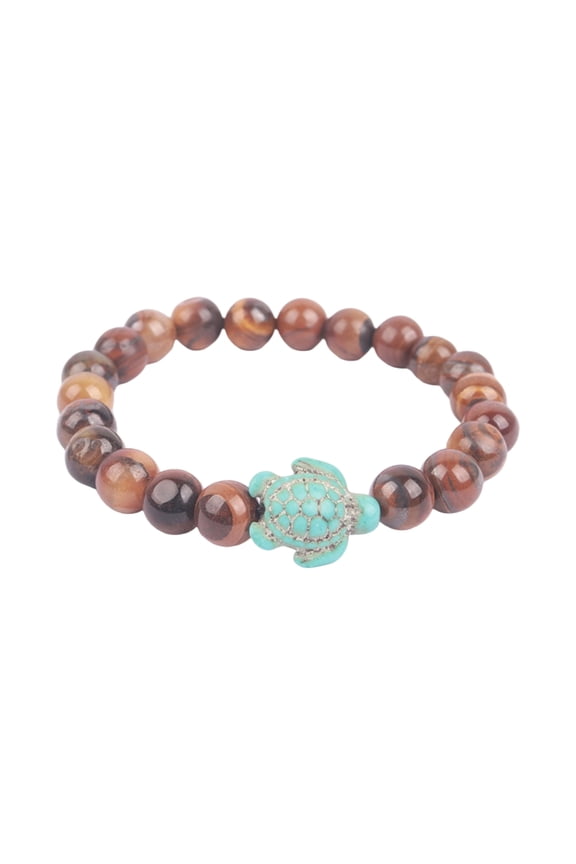 Elegant Turtles Bead Bracelet Made with Turquoise and Rose Quartz Daily Use