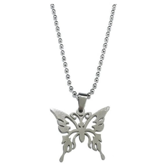 SIEYIO Elegant for Butterfly Pendant Necklace Stainless Steel Ball Chain Personalized