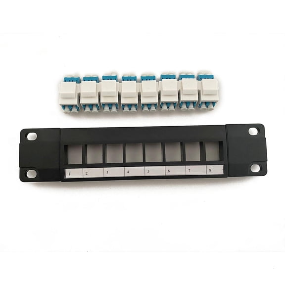 SIEYIO Ethernet Patch Panel LC Optical 8 Port RJ45 Wall Rack Mount Keystone Jack Module