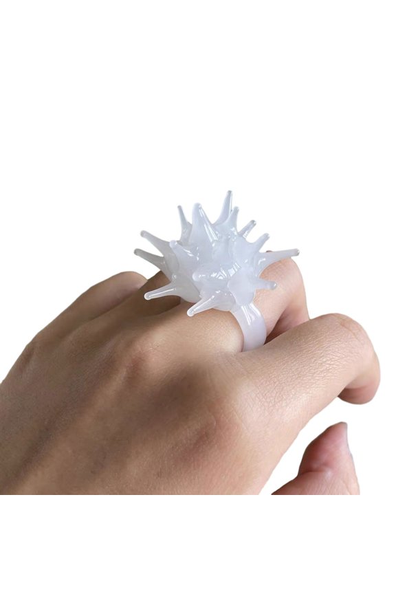 Eye Catching Party Rings Accessory Fashionable Resin Sea Urchin Decoration Rings