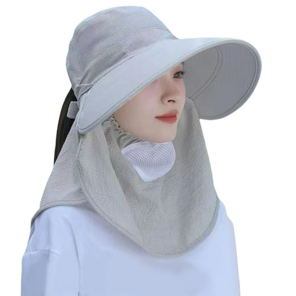 SIEYIO Face Cover Fishing Hat Ponytail Hat Holiday Sunproof Hat for Girl Outdoor Sports
