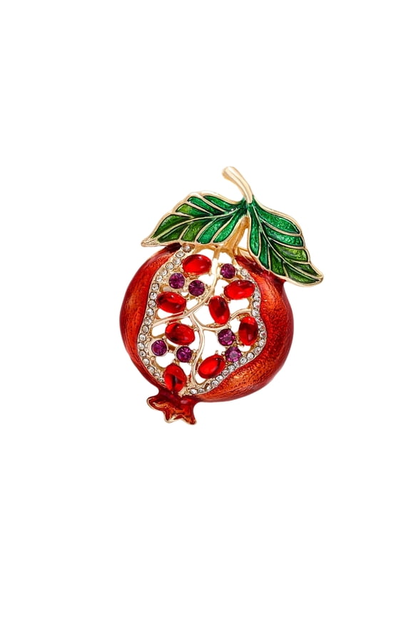 Fashion Forward Pomegranate Pin Brooch Badge Statement Jewelry For Apparel