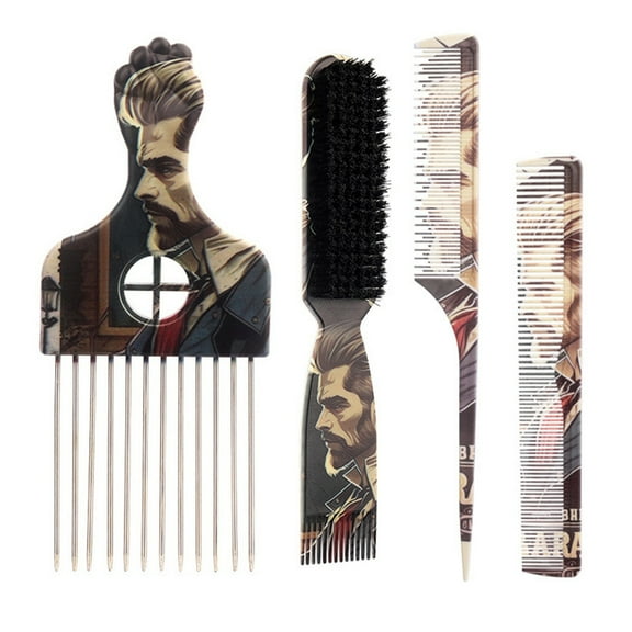 SIEYIO Fashion Hair Styling Tool Kit 4pcs with Artistic Prints for Men and Women