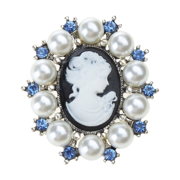 SIEYIO Fashion Pearl Lady Vintage Cameo Victorian Style Wedding Party Brooch Pin
