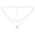 thumbnail image 1 of SIEYIO Fashionable Butterfly Necklace Chic Butterfly Pendant Necklace Double Layer Chain for Parties and Celebrations, 1 of 8