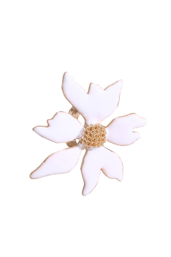 Fashionable Large Petal Flower Rings for Women Adjustable Vintage Styles