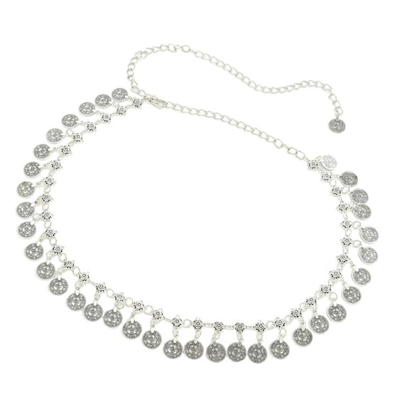 SIEYIO Fashionable Metal Waist Chain Bohemian Style Fashion Coin Belt for Everyday Wear