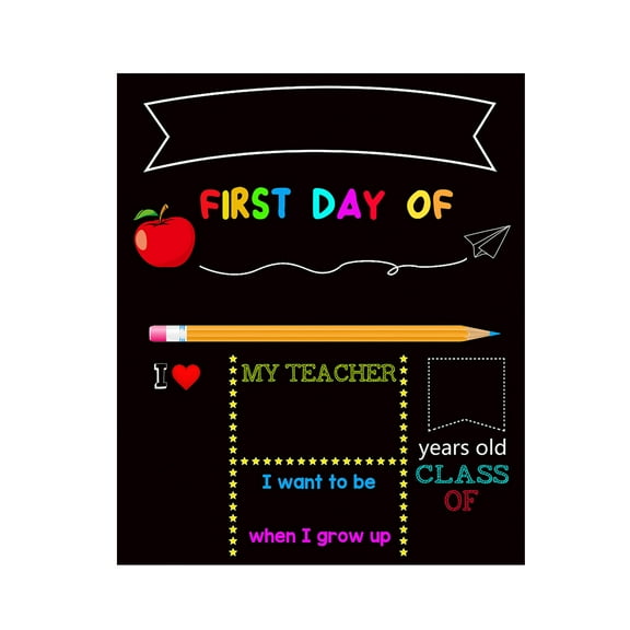 SIEYIO First & Last Days of School Chalkboard, 1st Day of School Sign Reusable, 12 x 10 inch Double Sided Back to School Board