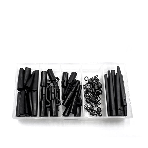 SIEYIO Fishing Tackle Tool Set Include Fishing Carp Clip Swivels with Tackle Box