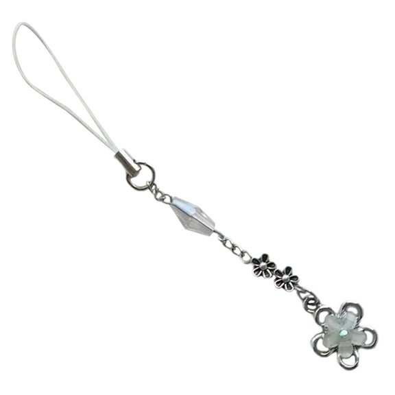 SIEYIO Four Leaf Clovers Beaded Phone Charm Fashionable Symbol of Luck Keyring Ornament