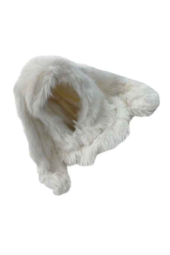 Furs Rabbit Ear Hat Warm Balaclava Hat Y2K Teens Girl Cool FaceMask Cap