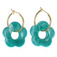 thumbnail image 1 of SIEYIO Gold Color Metal Vintage Acrylic Flower Hoop Earrings for Women Party Jewelry, 1 of 20