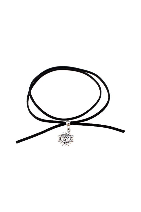 Goth Heart Star Sun-Moon Cross-Pendant Choker Chain Classic-Velvet Rope Collar