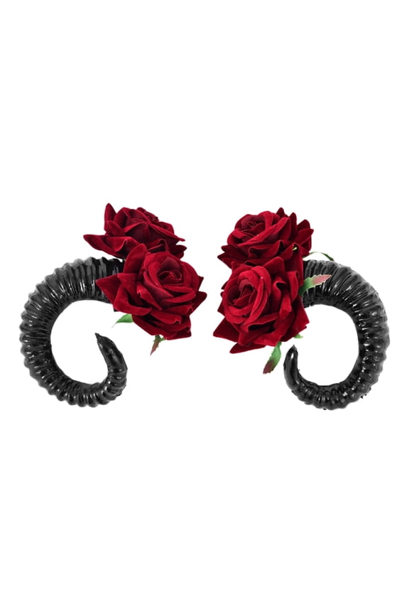 Gothic Horn Headdress Sheep Horn Hair Clip Black Devil Horn Hairclips
