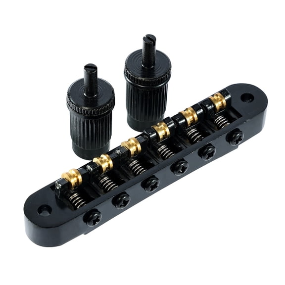 SIEYIO Guitar Roller Saddle Bridge Tune O-Matic Bridges with Post Hole 6.3mm Replacement Set for Most 6 String Electric Guitars
