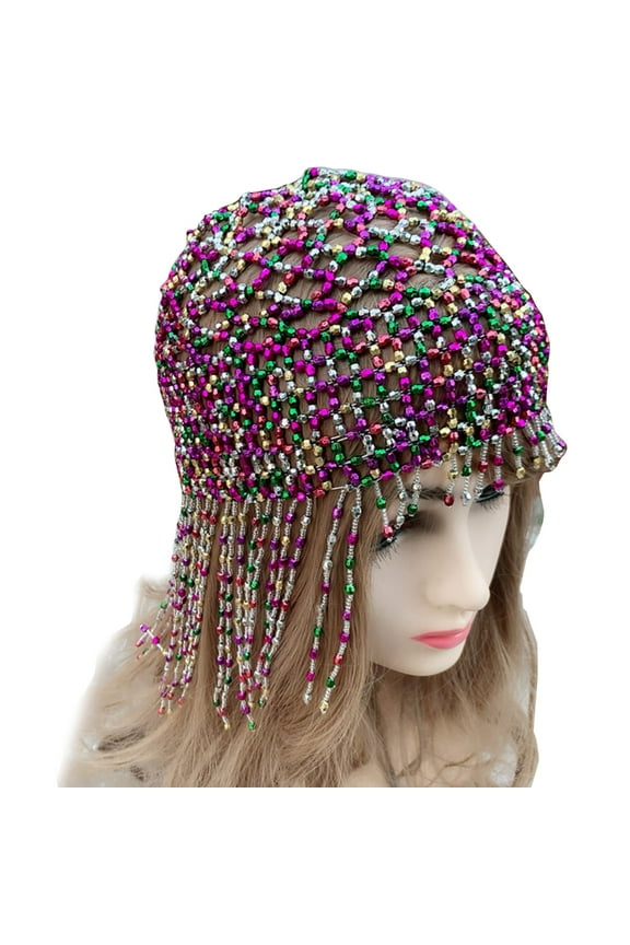 Handmade Beaded Headpiece Exotic Cleopatras Belly Dance Cap Hair Accessory