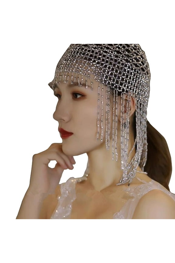 Handmade Beaded Headpiece Exotic Cleopatras Belly Dance Cap Hair Accessory